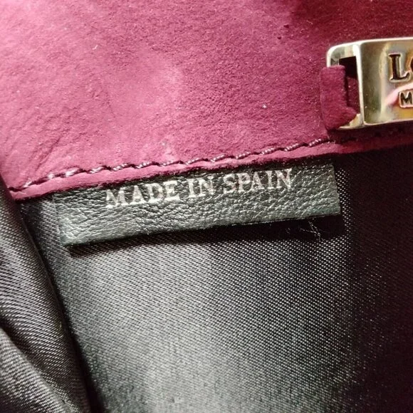 Authentic Loewe Shoulder Bag Bordeaux Suede Leather - Picture 7 of 9